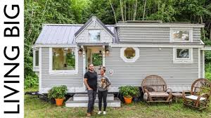 Couple Downsize Into Dream Off The Grid Tiny House Youtube Tiny House Rustic Tiny House On Wheels Tiny House