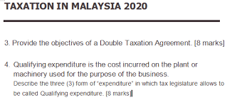 Singapore double taxation agreements (dta) guide. Solved Taxation In Malaysia 2020 3 Provide The Objective Chegg Com