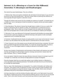 Articles for translators and translation agencies: Internet Is It A Blessing Or A Curse For This Millennial Generation Advantages And Disadvant By Juanlew35 Issuu