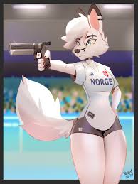 357095 - safe, artist:hinget, oc, oc:sabrina frost (hinget), arctic fox,  canine, fox, mammal, anthro, 2024, 2024 paris olympic, adidas, adidas logo,  bedroom eyes, bottomwear, breasts, clothes, detailed background, digital  art, ears, eyelashes,