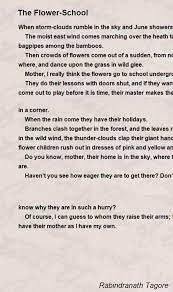 Awesome The Flower School Poem By Rabindranath Tagore Questions And Answers And View Poems About School Flower School Poem Meaning