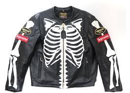 Supreme Vanson Leather Bones Jacket Black Fw17
