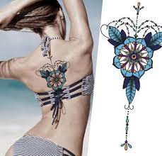 Chest Or Sternum Temporary Tattoo In 2020 Tattoos For Women Tattoos For Kids Jewelry Tattoo