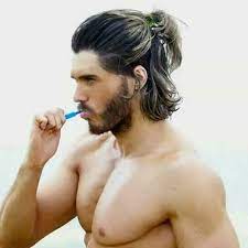 Mens Ponytail Hairstyle Medium Length Hair Men Long Hair Styles Men Medium Hair Styles