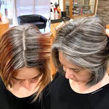 La Imagen Puede Contener Una O Varias Personas Primer Plano E Interior Hair Color Techniques Blending Gray Hair Gray Hair Growing Out