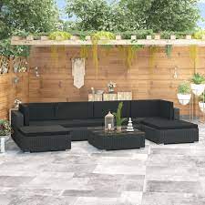 Gardinen anmutig otto versand gardinen fein otto versand von gardinen bei otto versand photo. Vidaxl Gartenmobelset Vidaxl 7 Tlg Garten Lounge Set Mit Auflagen Poly Rattan Schwarz Online Kaufen Otto
