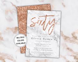 Maybe you would like to learn more about one of these? 60th Birthday Invitation Rose Gold Marble Sixtieth Birthday Etsy Birthday Invitation Templates 50th Birthday Invitations Rose Gold Invitations