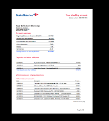 Bank Of America Bank Statement Template Bank Statement Bank America Template Income Earnings Statement Template Business Template Bank Statement