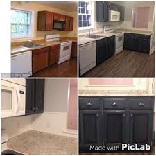 My husband and i moved to a home with a beautiful kitchen but it's sort of dated. Before And After Of The Low Budget Update To Our Rental House Kitchen Cabinets Painted In Benjamin Moore M Rental House Kitchen Rental Kitchen Rental Property