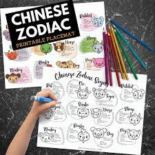 The rotating cycle of twelve animal signs was a folk method for naming the years in traditional china. Chinese Zodiac Placemat Printable Coloring Page