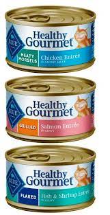 Blue Buffalo Healthy Gourmet Natural Food For Cats 3 Flavor Variety 6 Can Bundle 2 Meaty Morsels Chicken 2 Healthy Gourmet Canned Cat Food Grilled Salmon