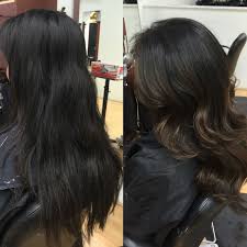 Black And Dark Brown Balayage Redlands Hair Stylist Black Hair With Dark Brown Ash Balayage Highlights By Emily Cain Emily A Ca Brown Hair Balayage Dark Brown Hair Balayage Balayage Hair