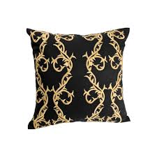 Black And Gold Throw Pillows Black Gold Pillow Cover Decorative Pillow Cover Embroidered Throw Pillow Black Linen Pillow Gold Gold Pillows Pillows Decorative Pillow Covers