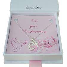 This gift of the holy spirit is symbolized in the sacrament of confirmation as a white dove and is a common theme throughout many confirmation gifts. Silver Letter And Cross Necklace Confirmation Gift Jewels 4 Girls
