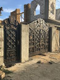 ворота из профнастила с элементами ковки своими руками видео Steel Door Kirpichnyj Zabor Zheleznye Vorota Russkaya Arhitektura