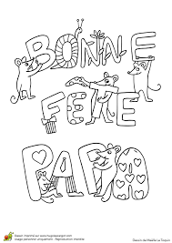 Ruban adhésif, papier, feutres, ficelle, colle, ciseaux. Coloriage Fete Des Peres Un Petit Abecedaire
