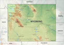 Wyoming Mountain Ranges Map Physical Map Of Wyoming