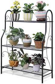 Amazon Com Ju Fu Flower Stand Flower Rack Flower Pot Plant Stand 3 Tier Metal Home Multifunction I Outdoor Metal Plant Stands Metal Plant Stand Plant Stand