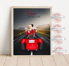 Personalized Trike Couple Print, Biker Gift Digital or Print