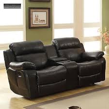 New Black Leather Loveseat Sofa Double Glider Recliner Cup Holder Couch Lazy Boy Leather Reclining Loveseat Love Seat Sofa Inspiration