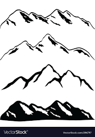 Mountain Ranges Vector Image On Vectorstock Mountain Silhouette Mountain Tattoo Mountain Drawing