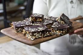 Crunchy And Nutty Chocolate Almond Butter Bars Clean Eating Desserts Food Videos Desserts Chocolate Dessert Recipes
