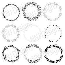 Laurel Wreath Svg Bundle Round Circle Monogram Frame Leaves Etsy In 2021 Floral Wreath Drawing Monogram Frame Circle Monogram