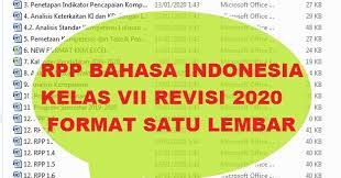 Rpp Bahasa Indonesia 1 Lembar K13 Kelas 7 Revisi 2020 Bahasa Belajar Smp