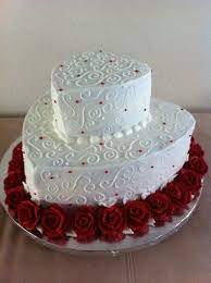 Elegant Modern Red White Multi Shape Wedding Cakes Photos Pictures Weddingwire Com Valentines Wedding Cake Heart Shaped Wedding Cakes Heart Wedding Cakes