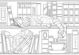 Everything you want to know about printable coloring pages for children is here! Library Cats Printable Adult Coloring Page From Favoreads Etsy
