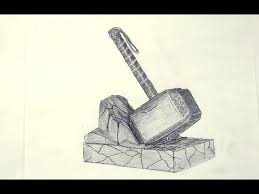 See more ideas about thor drawing, marvel art, marvel drawings. King Rainbow Art How To Draw Thor S Hammer 3d Look Sketch On Paper Facebook