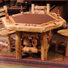 Rustic Log Poker Table With Log Framework Base By Fireside Lodge Game Table And Chairs Rustic Log Furniture Log Furniture