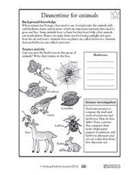 Animal Dinnertime 3rd Grade 4th Grade Science Worksheet Greatschools Fourth Grade Science Science Worksheets Third Grade Science