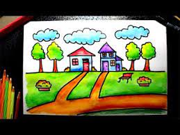 Dengan bantuan alat lain juga bisa contohnya daun kegiatan melukis ini seru sekali. Cara Menggambar Rumah Untuk Anak Tk Sd