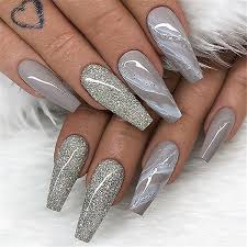 But, that doesn't mean you can't have it with shorter nails. Ombre Grey Acrylic Nails