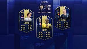 Kevin de bruyne & faze nate hill play fortnite. Fifa 19 Team Of The Year 99 Modric 96 Kante 97 De Bruyne Hit Fut Packs Futhead News