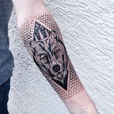 In terms of tattoo ideas. Geometric Fox Forearm Sleeve Tattoo By Jessica Svartvit