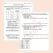 Blood type problems where students answer questions about expected blood types in children. Blood Type Co Dominance Worksheet By Scilee Science Depot Tpt