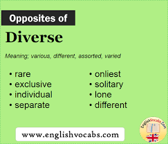 These opposites are provide for information purposes only. Opposite Of Diverse What Is Opposite Antonym Word Diverse English Vocabs