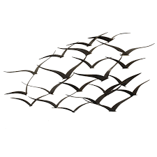 Wall sculptures & decorative wall art home decorators collection. Handcrafted Flock Of Metal Flying Birds Wall Art On Sale Overstock 8035158