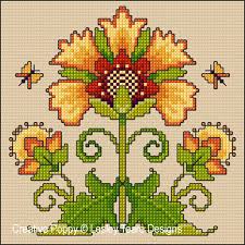 She shares her perspective on pattern making. Lesley Teare Designs Art Nouveau Sunflower Cross Stitch Pattern
