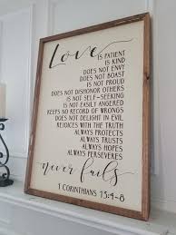 20x28 Framed Sign 1 Corinthians 13 Love Is Patient Love Is Kind Love Never Fails Love Is Patient Corinthians 13 Frame