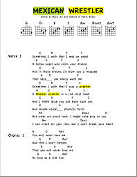 Mexican Wrestler - Back catalog song of the day. Lyrics and Chords!
