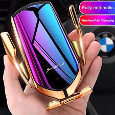 automatic clamping wireless phone charger car phone holder phone holder charger car