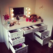 Bohemian Makeup Vanity Designs With Accent Lights
