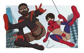 femboy jockstrap male male only marvel marvel's spider-man (2017)  miles morales peter parker skimpy skimpy clothes spider-man spider-man  (series) straight hair thong 