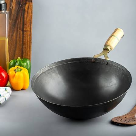 Pure Iron Handmade Round Wok