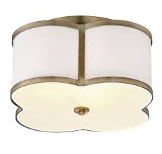 Trade Winds Quatrefoil Semi Flush Mount Ceiling Light In Natural Brass