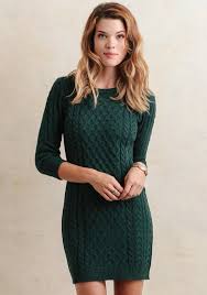 Cable knit sweaters have long been a constant when it comes to men's dressing warm for cold weather. Pine Needle Sweater Dress Sweater Dress Work Dresses Outfits Cable Knit Dress