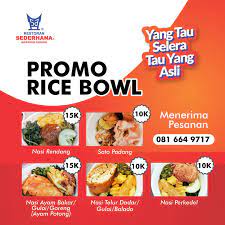 Restoran Sederhana Solo Masakan Padang Promo Menu Ricebowl Padang Cuma Bayar 10ribuan Kamu Udah Bisa Nikmatin Menu Ricebowl Padang Spesial Dari Restoran Sederhana Menu Ini Bisa Kamu Pesan Mulai Hari Ini